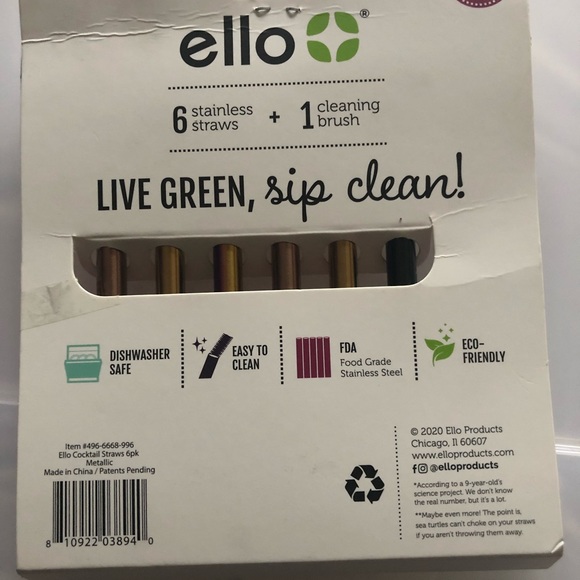 ♻️ Ello Reusable Cocktail Straws - Picture 2 of 2